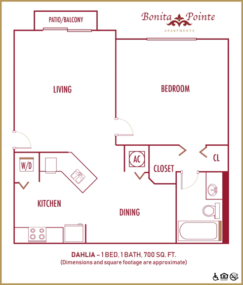 One bedroom floor plan Bonita Pointe in Florida City Florida